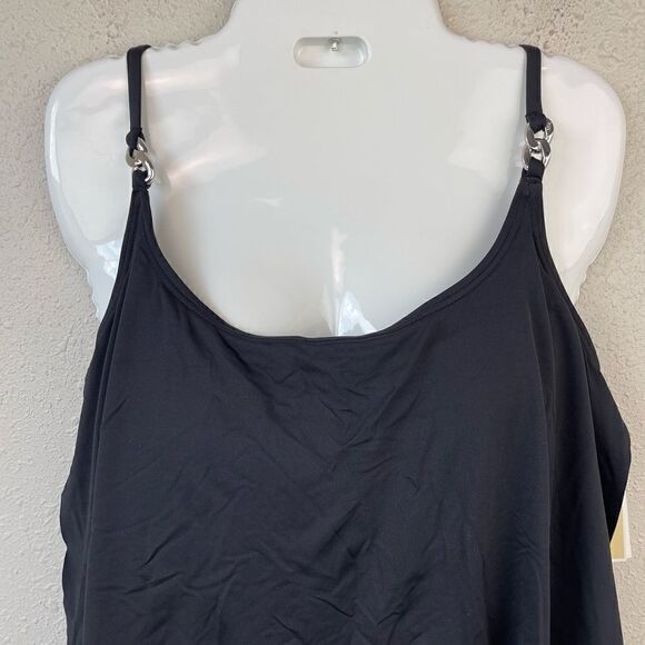 NWT MICHAEL Michael Kors Black Tankini and Matching Bottoms Multiple Sizes - Picture 2 of 9